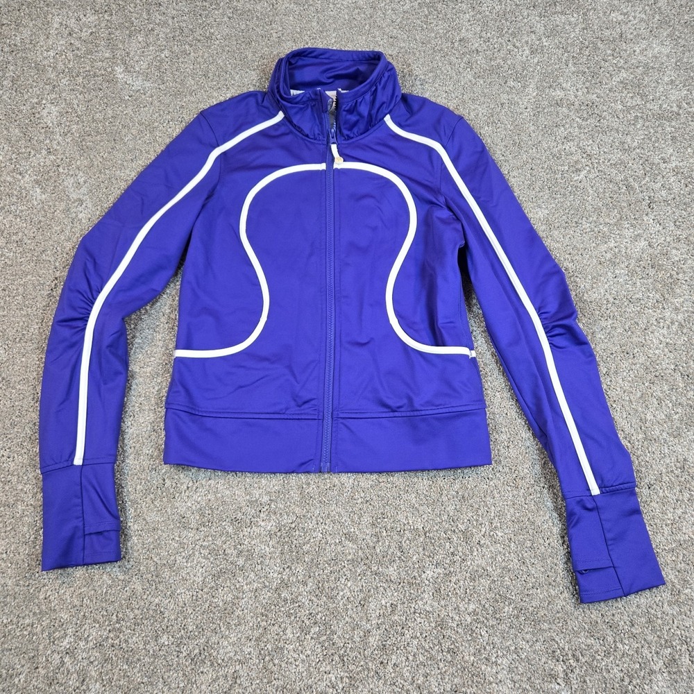 Lululemon Define Vintage Retro Y2K Purple womans size 8 white logo trim